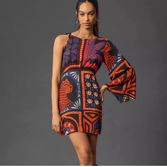FARM Rio Dresses & Skirts - Farm Rio One Shoulder Tropical Mini Dress